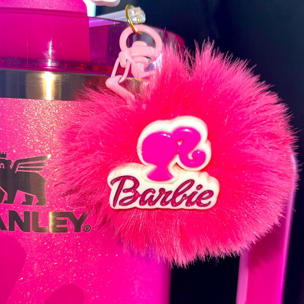 🎀 Barbie Straw Charm Keychain for Stanley 🎀